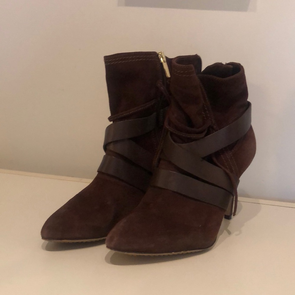 Vince Camuto Chocolate Brown Booties heels